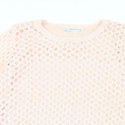 Paramour Womens Pink  Knit Pullover Jumper Size S