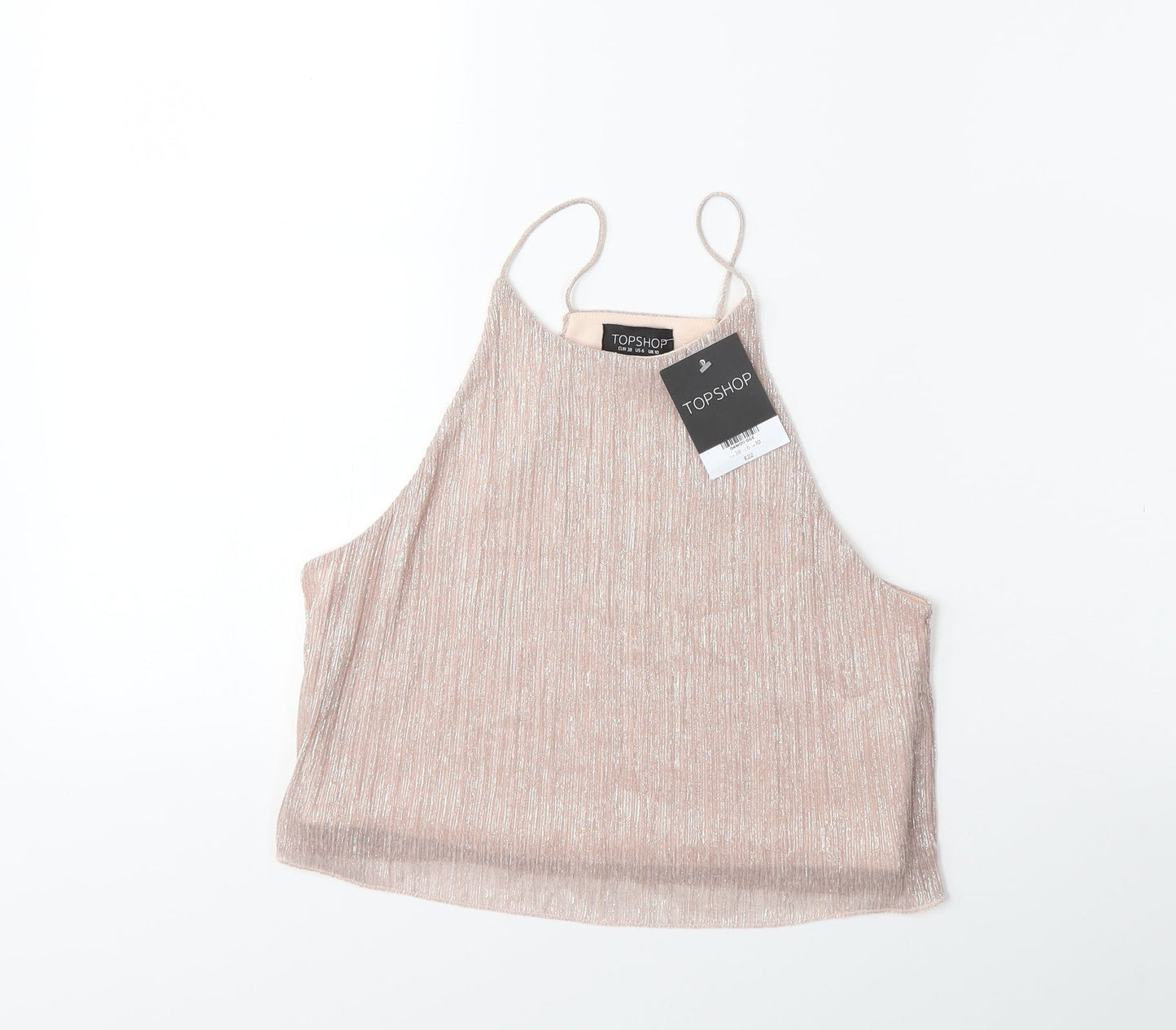 Womens UK Size 10 Topshop Pink Basic Tank