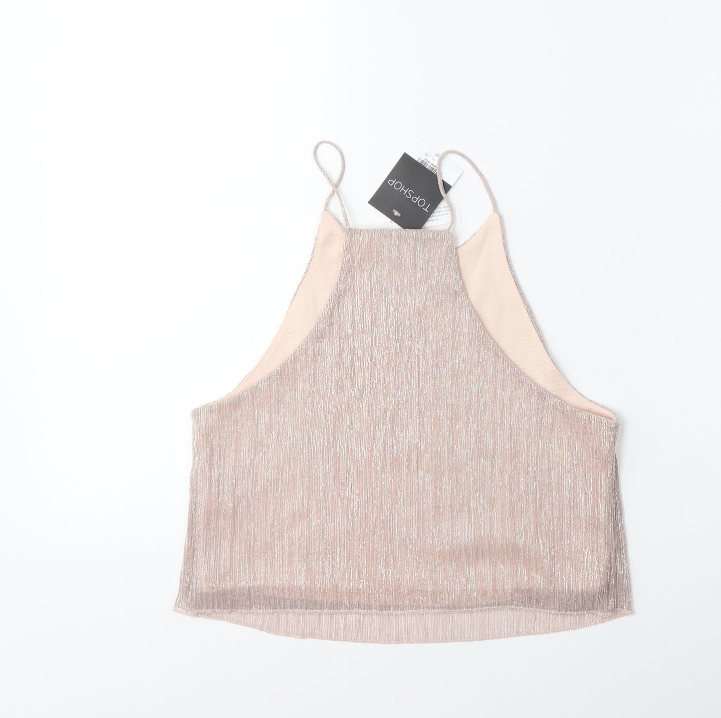 Womens UK Size 10 Topshop Pink Basic Tank