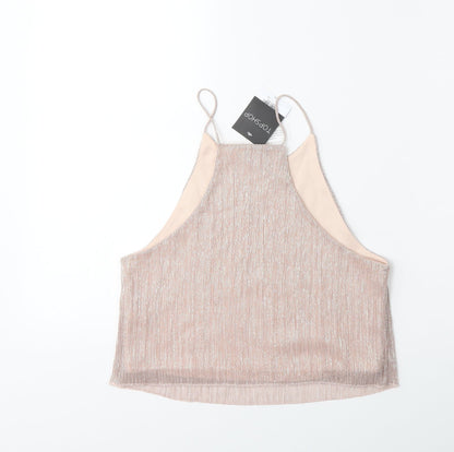 Womens UK Size 10 Topshop Pink Basic Tank