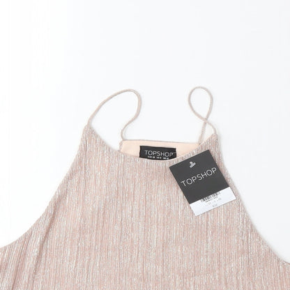 Womens UK Size 10 Topshop Pink Basic Tank