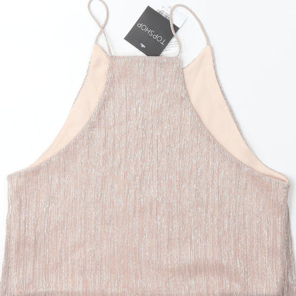 Womens UK Size 10 Topshop Pink Basic Tank