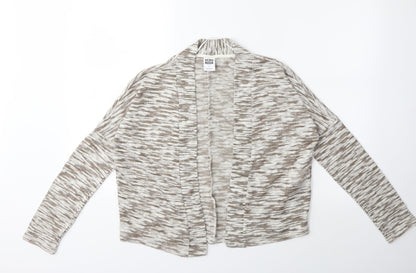 VERO MODA Womens White Animal Print Knit Cardigan Jumper Size S