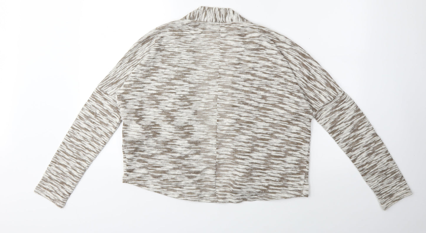 VERO MODA Womens White Animal Print Knit Cardigan Jumper Size S