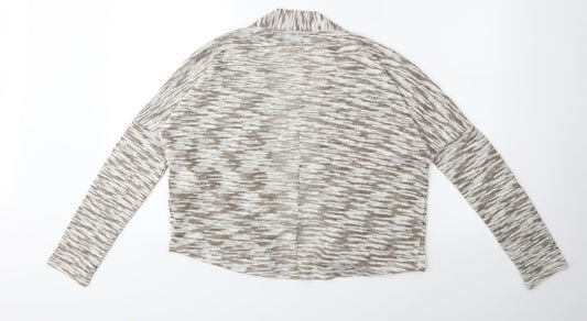 VERO MODA Womens White Animal Print Knit Cardigan Jumper Size S
