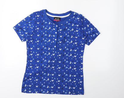 Womens UK Size 10 arista Blue Basic T-Shirt