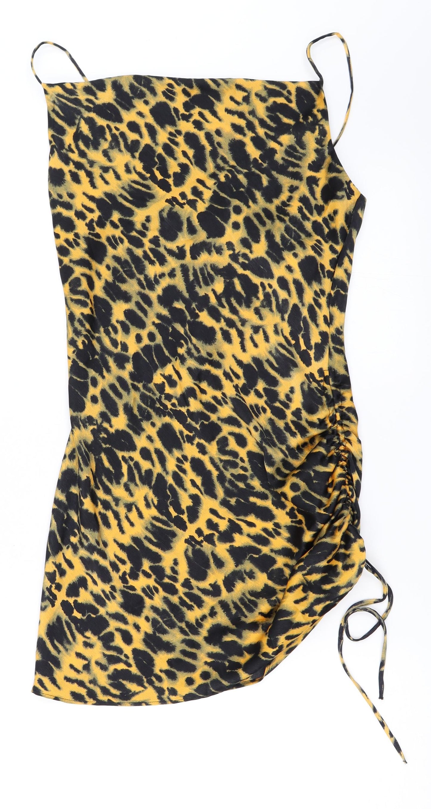 Topshop Womens Yellow Animal Print  Bodycon  Size 6