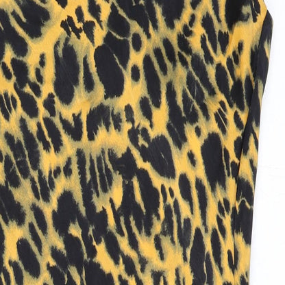 Topshop Womens Yellow Animal Print  Bodycon  Size 6