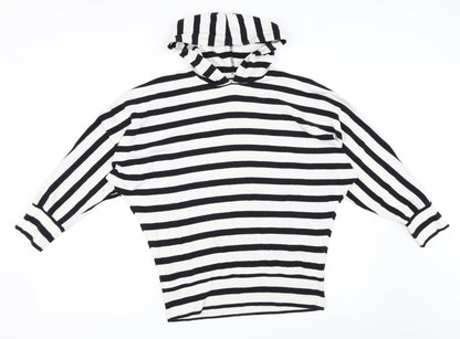 Indigo Girls White Striped  Pullover Hoodie Size 12 Years