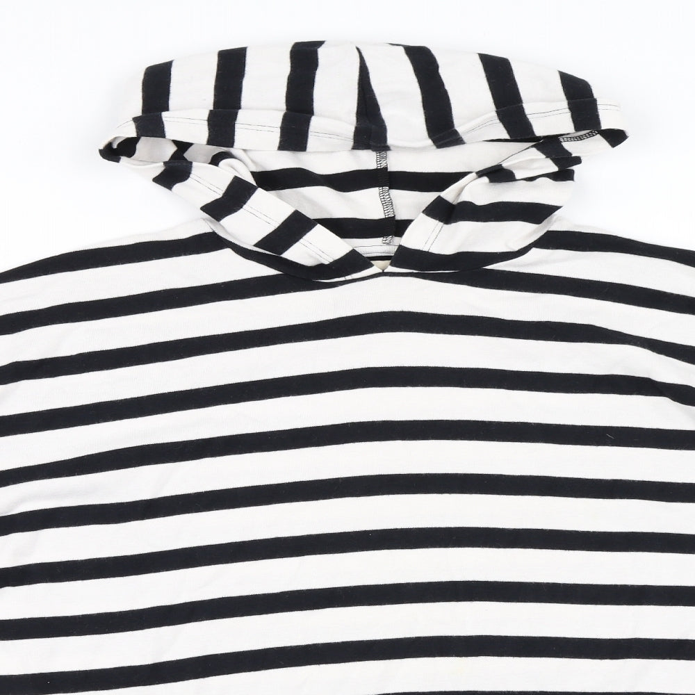 Indigo Girls White Striped  Pullover Hoodie Size 12 Years