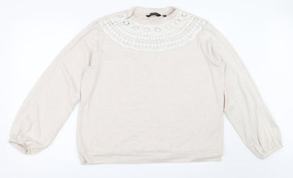 Dorothy Perkins Womens Beige   Pullover Jumper Size 16