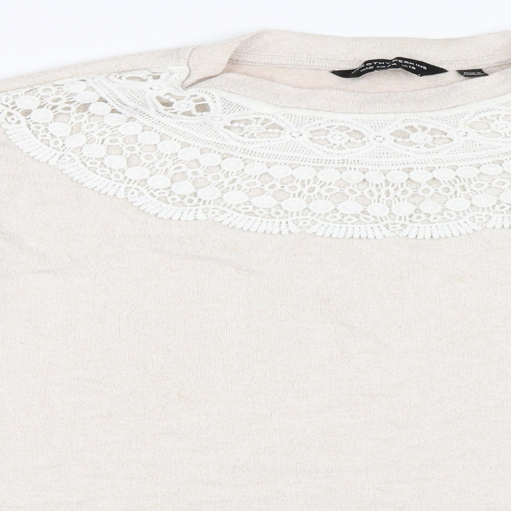 Dorothy Perkins Womens Beige   Pullover Jumper Size 16