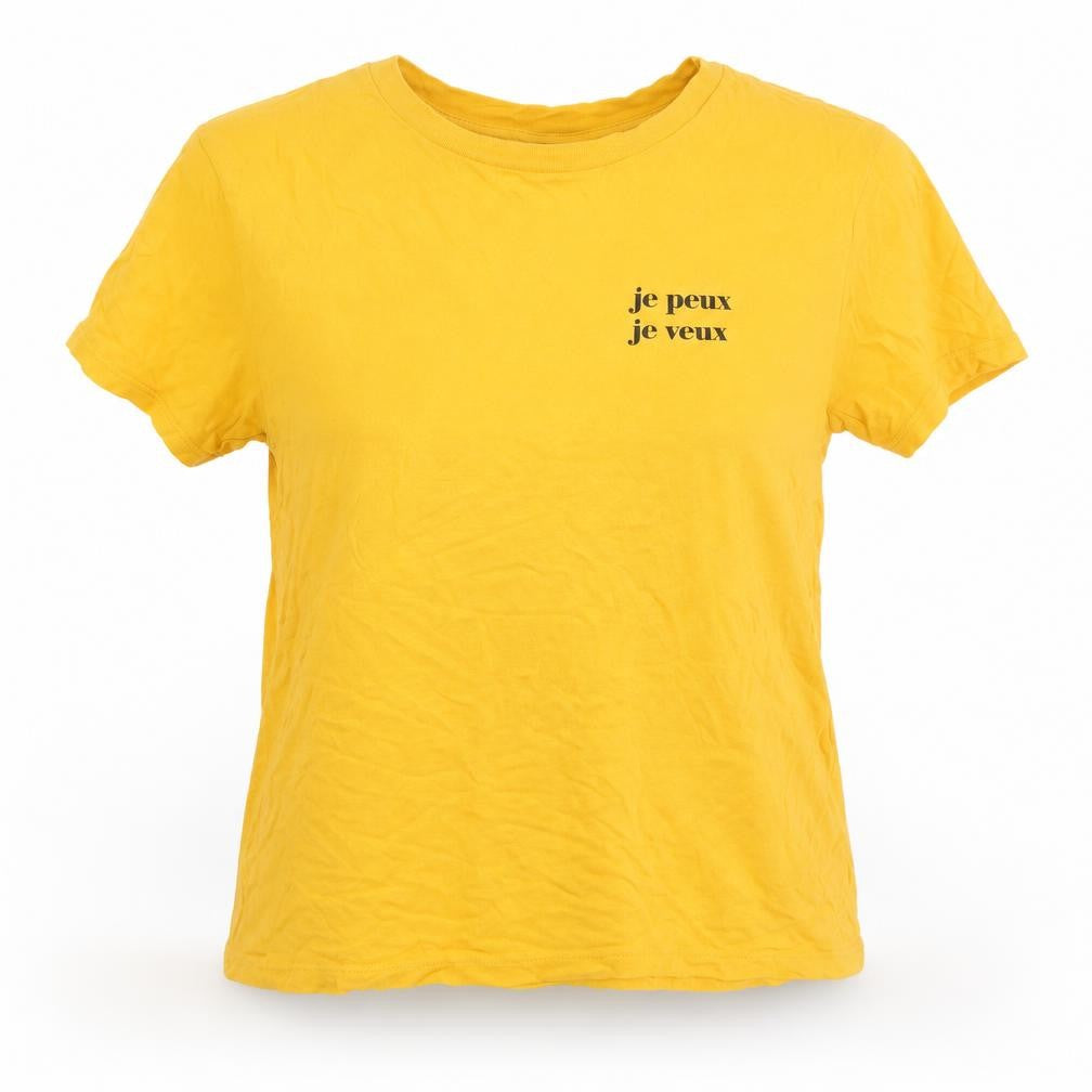 Womens UK Size S H&M Yellow Basic T-Shirt
