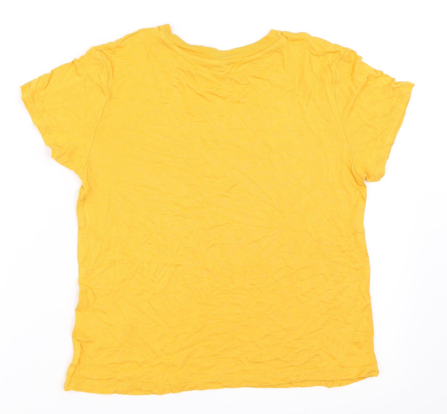 Womens UK Size S H&M Yellow Basic T-Shirt