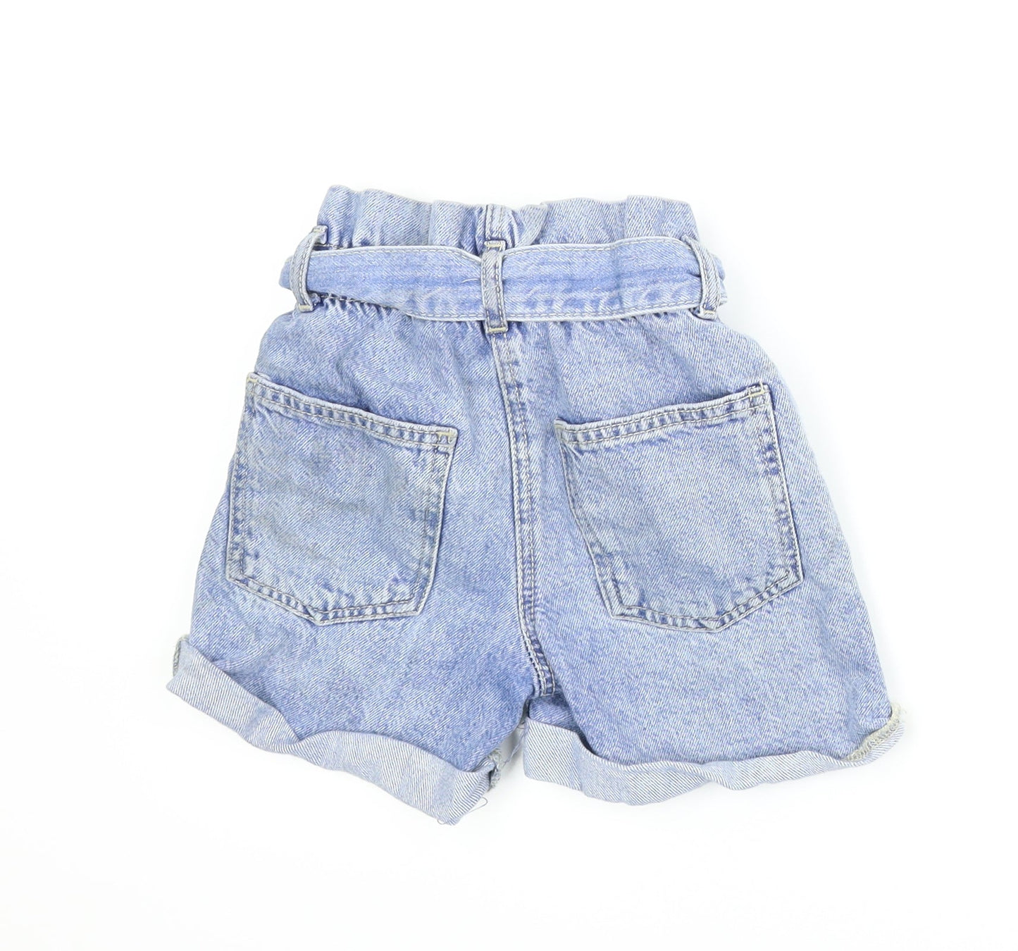Denim Co Girls Blue  Denim Paperbag Shorts Size 5 Years
