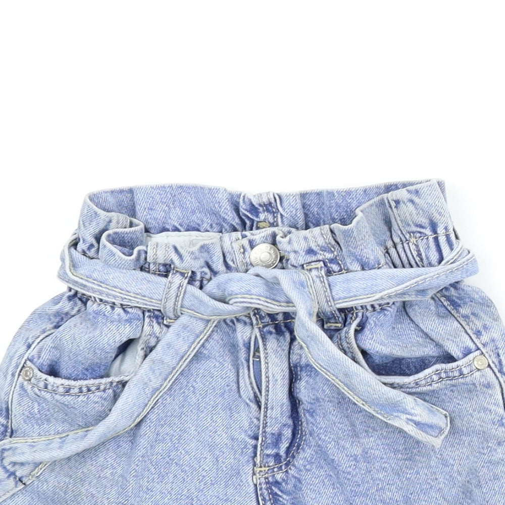 Denim Co Girls Blue  Denim Paperbag Shorts Size 5 Years