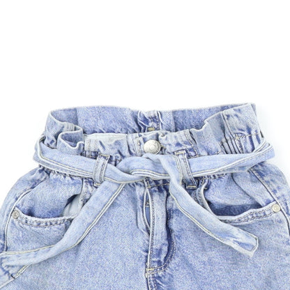 Denim Co Girls Blue  Denim Paperbag Shorts Size 5 Years