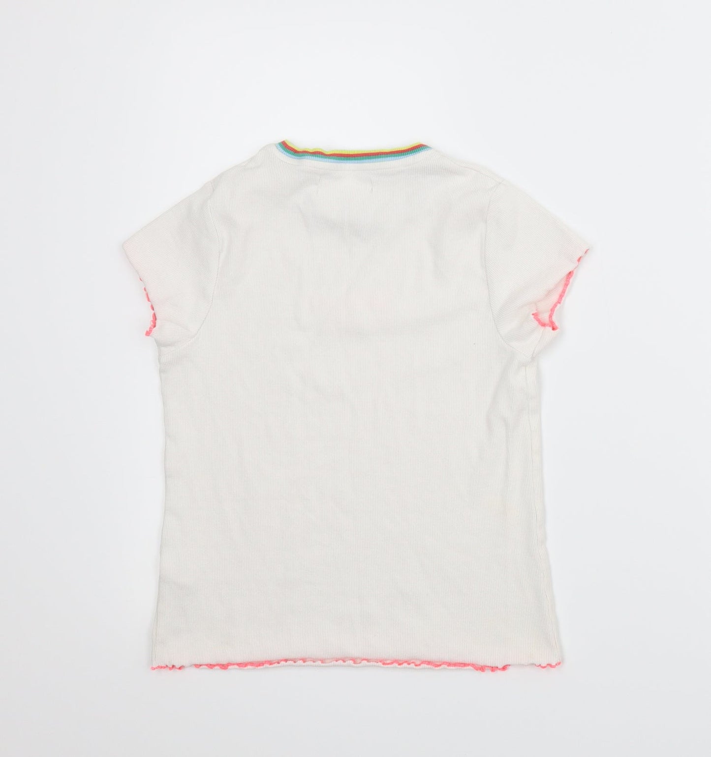 M&S Girls White   Ringer T-Shirt Size 10-11 Years