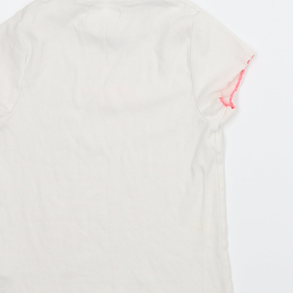 M&S Girls White   Ringer T-Shirt Size 10-11 Years