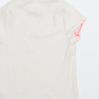 M&S Girls White   Ringer T-Shirt Size 10-11 Years