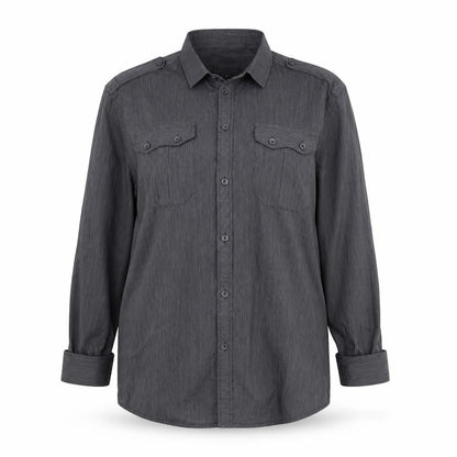Womens UK Size 16 Cedar Wood State Blue Basic Button-Up