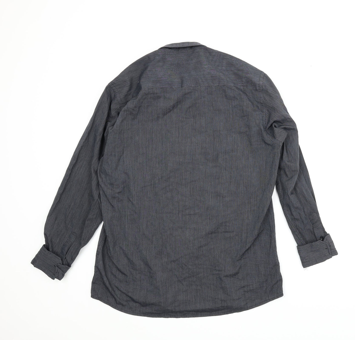 Womens UK Size 16 Cedar Wood State Blue Basic Button-Up
