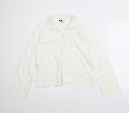 Active Womens White   Full Zip Jumper Size 12