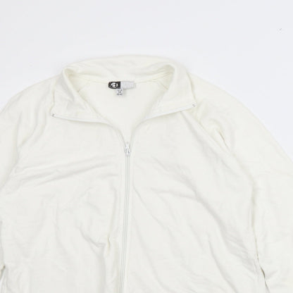 Active Womens White   Full Zip Jumper Size 12