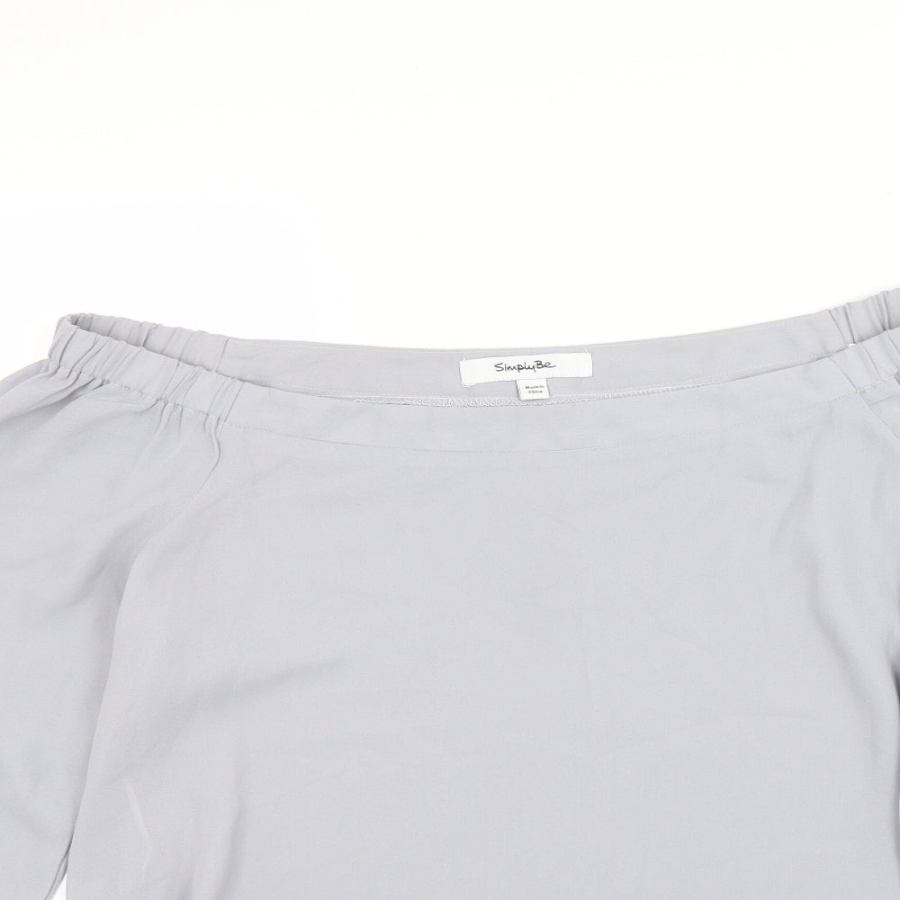 Womens UK Size 12 Simply Be Grey Basic Blouse
