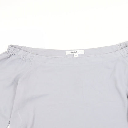 Womens UK Size 12 Simply Be Grey Basic Blouse