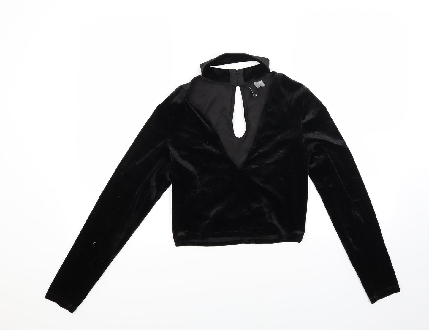 Womens UK Size S Divided Black Basic Blouse