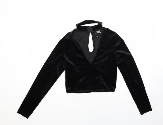 Womens UK Size S Divided Black Basic Blouse