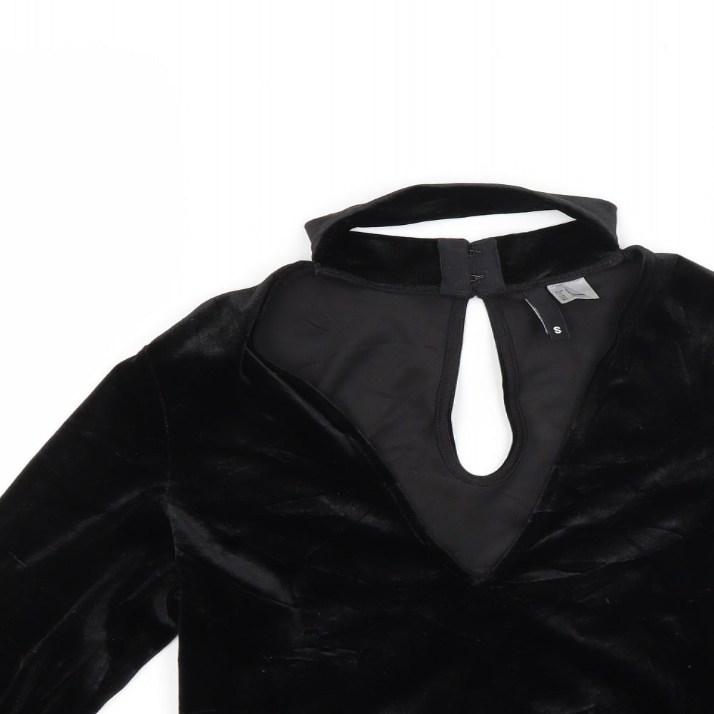Womens UK Size S Divided Black Basic Blouse
