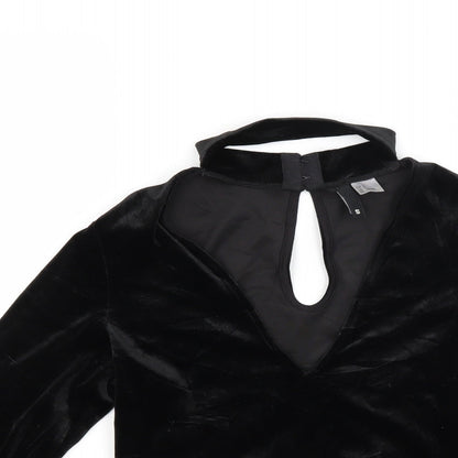 Womens UK Size S Divided Black Basic Blouse