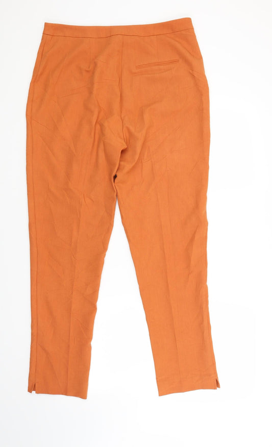 Womens UK Size L Pieces Regular Fit  Orange Trousers