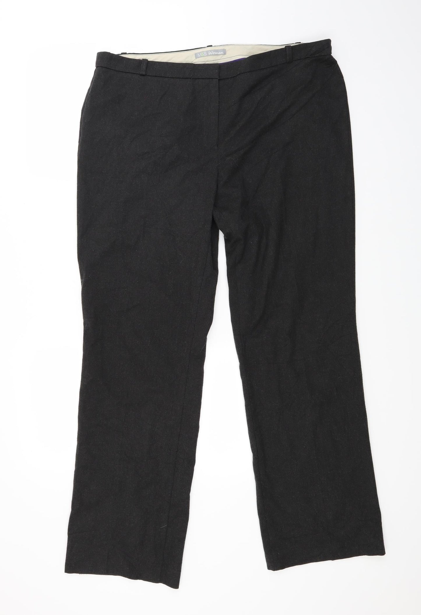 Womens UK Size 16 Marks and Spencer Regular Fit  Grey Trousers