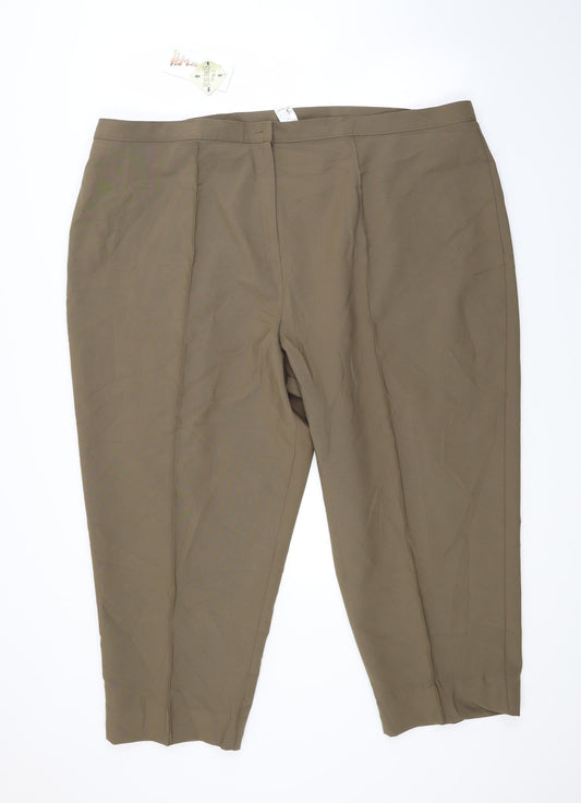 Womens UK Size 28 Slimma Regular Fit Capri Green Trousers