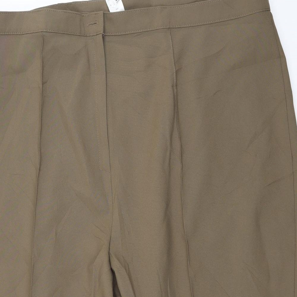Womens UK Size 28 Slimma Regular Fit Capri Green Trousers