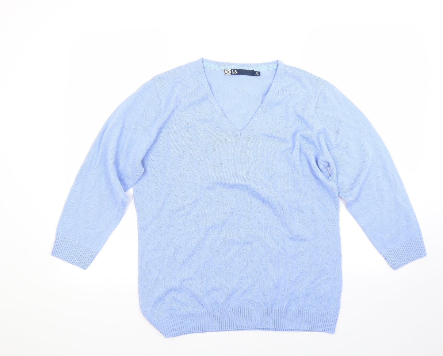 isle Womens Blue   Henley Jumper Size 16