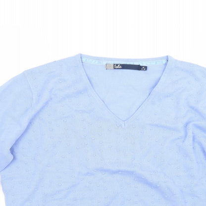 isle Womens Blue   Henley Jumper Size 16