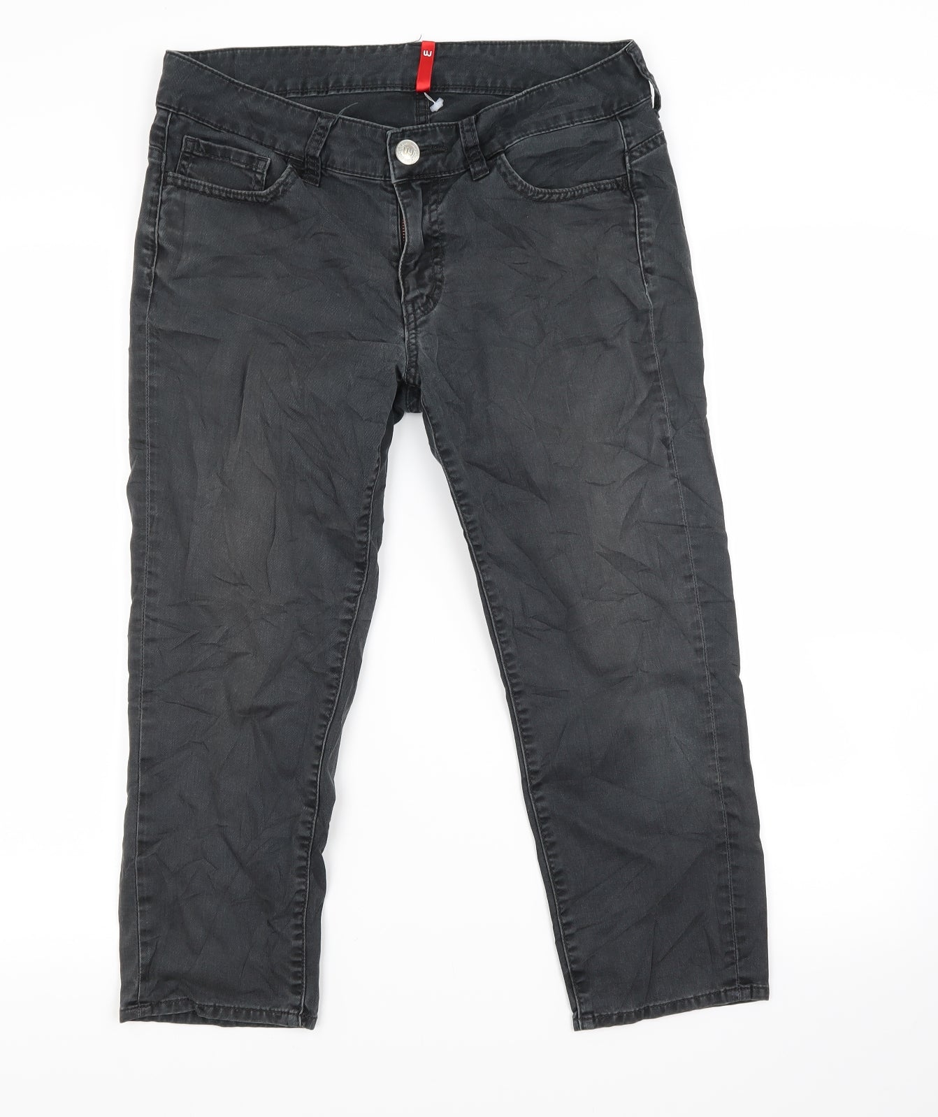 Womens UK Size 28 in Divided Regular Fit Cropped Black Jeans