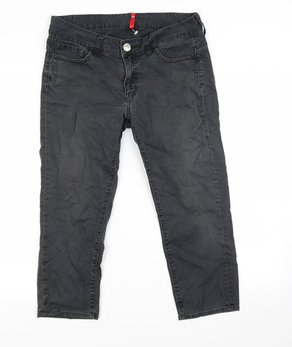 Womens UK Size 28 in Divided Regular Fit Cropped Black Jeans