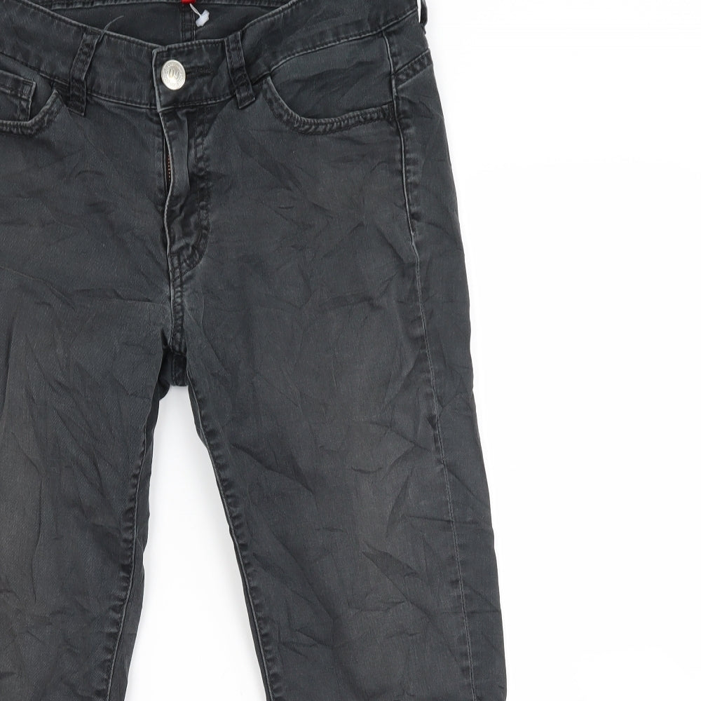 Womens UK Size 28 in Divided Regular Fit Cropped Black Jeans