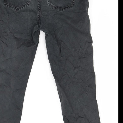 Womens UK Size 28 in Divided Regular Fit Cropped Black Jeans