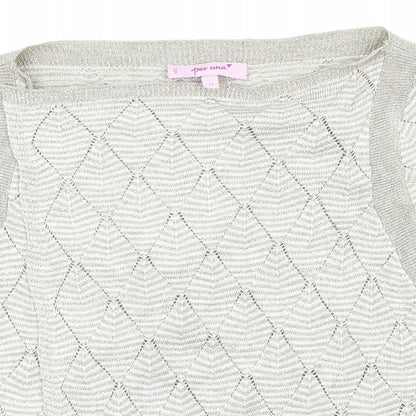PERUNA Womens Beige Argyle/Diamond  Cardigan Jumper Size 12