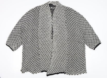 Preworn Womens Black Houndstooth  Cardigan Jumper Size L