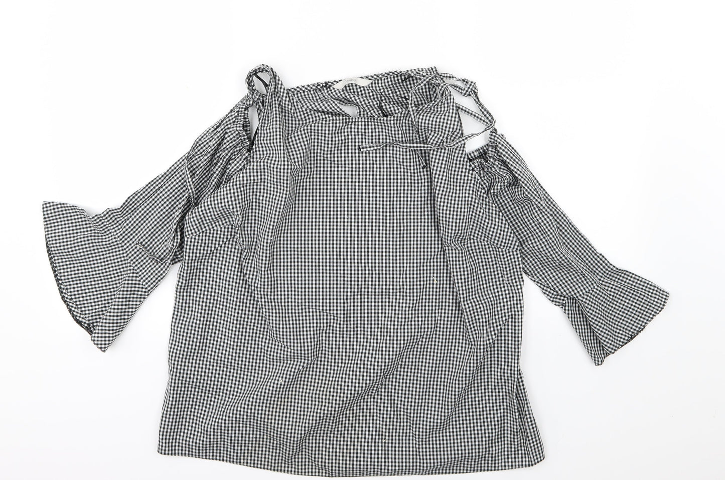 George Womens Grey Check  Basic Blouse Size 14