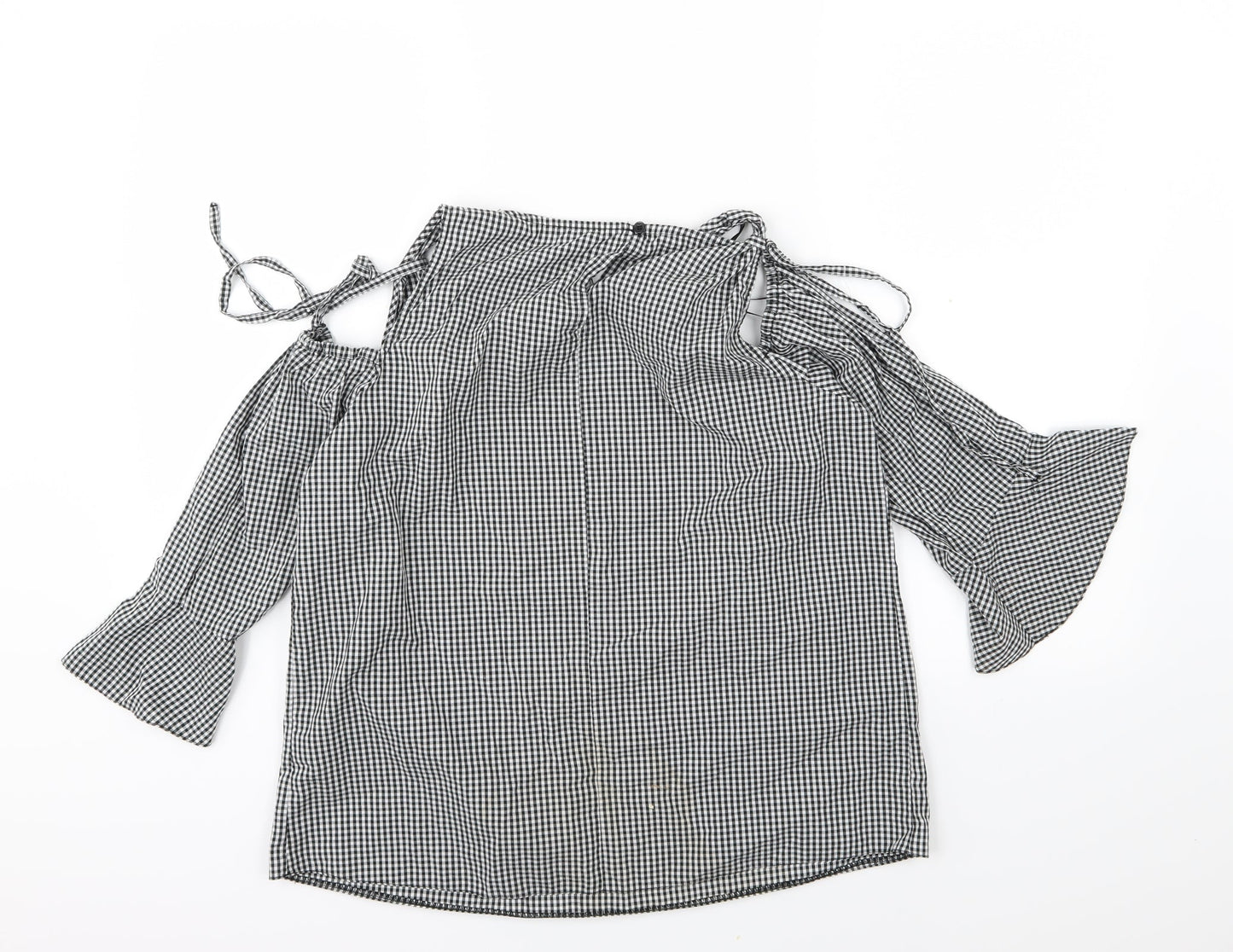 George Womens Grey Check  Basic Blouse Size 14