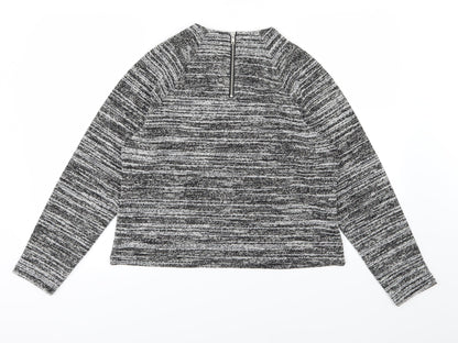 Marks and Spencer Womens Black Striped Knit Pullover Jumper Size 14