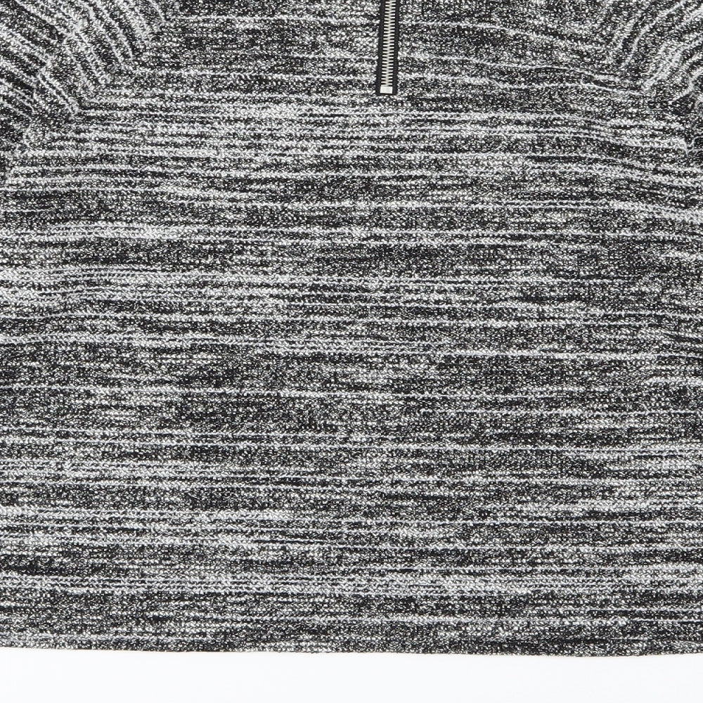 Marks and Spencer Womens Black Striped Knit Pullover Jumper Size 14